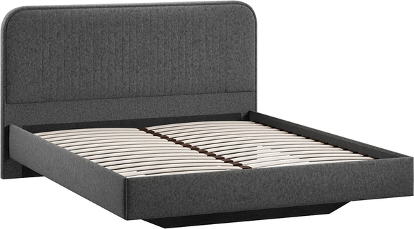 Изображение товара Двуспальная кровать ТриЯ Тиффани Тип 1 160x200 (микровелюр Jercy Graphite)