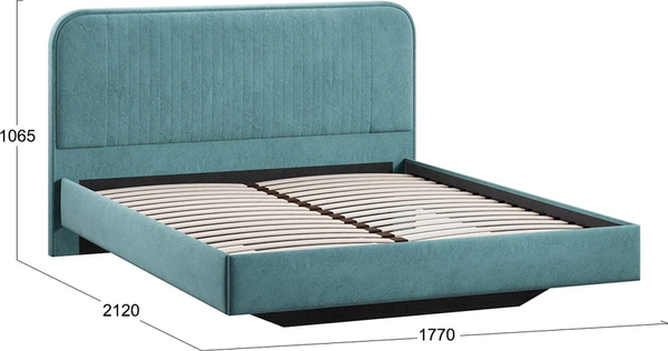 Изображение товара Двуспальная кровать ТриЯ Тиффани Тип 1 160x200 (микровелюр Wellmart Indigo)