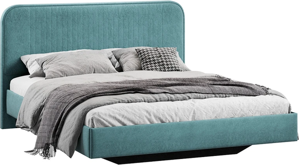 Изображение товара Двуспальная кровать ТриЯ Тиффани Тип 1 160x200 (микровелюр Wellmart Indigo)