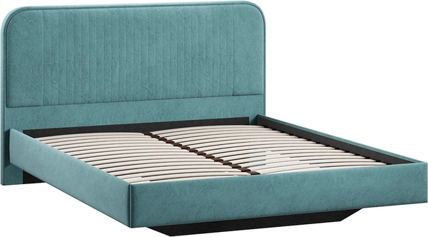 Изображение товара Двуспальная кровать ТриЯ Тиффани Тип 1 160x200 (микровелюр Wellmart Indigo)