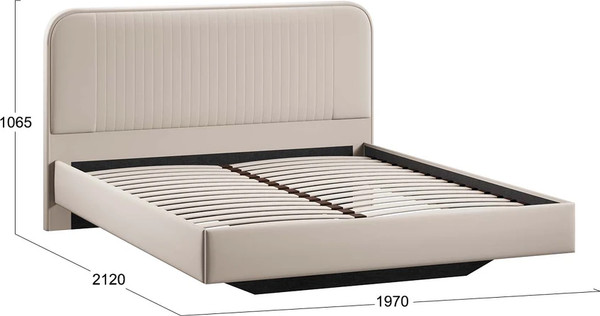 Изображение товара Двуспальная кровать ТриЯ Тиффани Тип 1 180x200 (велюр Confetti Cream)