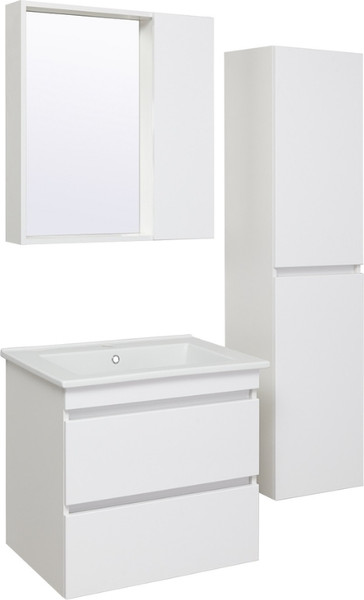 Изображение товара Тумба с умывальником Runo Манхэттен 65 + Оскар 65 (подвесная, белый)