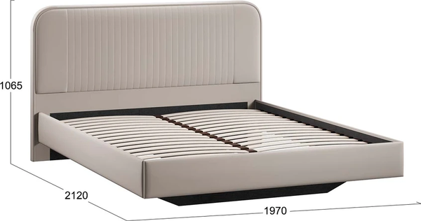 Изображение товара Двуспальная кровать ТриЯ Тиффани Тип 1 180x200 (велюр Confetti Smoke)