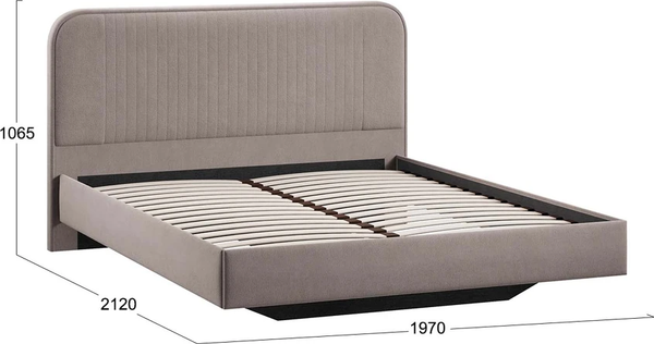 Изображение товара Двуспальная кровать ТриЯ Тиффани Тип 1 180x200 (велюр мокко темный)