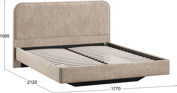 Изображение товара Каркас кровати ТриЯ Тиффани Тип 1 160x200 (микровелюр Wellmart Dark Beige)