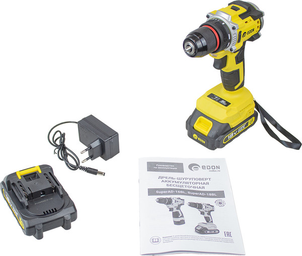 Изображение товара Аккумуляторная дрель-шуруповерт Edon Super AD-18BL