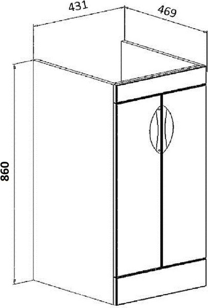 Изображение товара Тумба с умывальником Runo Лира 45 + Гамма 105 лайт с левым крылом (напольная, белый)