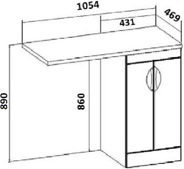 Изображение товара Тумба с умывальником Runo Лира 45 + Гамма 105 лайт с левым крылом (напольная, белый)