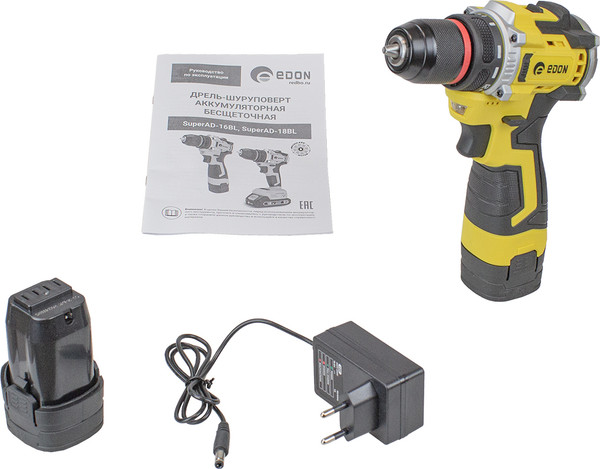 Изображение товара Аккумуляторная дрель-шуруповерт Edon Super AD-16BL