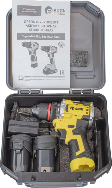 Изображение товара Аккумуляторная дрель-шуруповерт Edon Super AD-16BL
