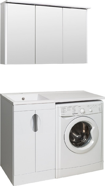 Изображение товара Тумба с умывальником Runo Лира 45 + Гамма 105 лайт с правым крылом (напольная, белый)