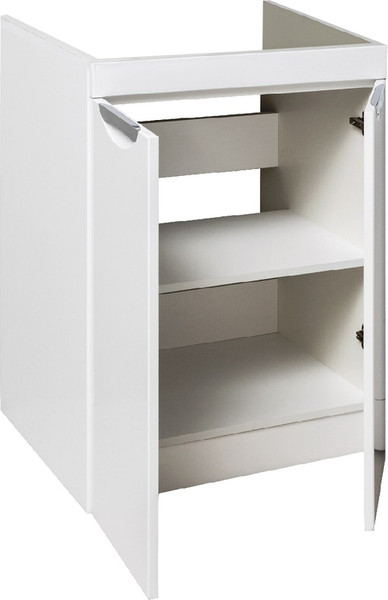 Изображение товара Тумба с умывальником Runo Лира 60 + Гамма 120 лайт с правым крылом (напольная, белый)