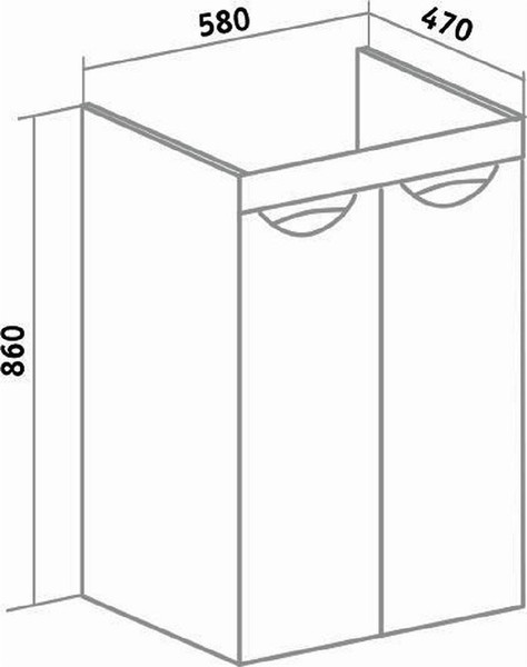 Изображение товара Тумба с умывальником Runo Лира 60 + Гамма 120 лайт с правым крылом (напольная, белый)