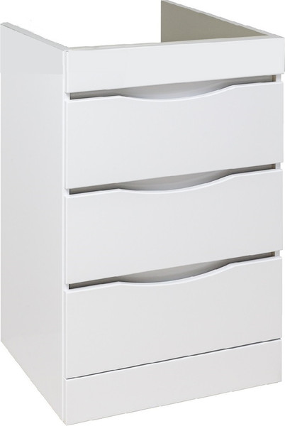 Изображение товара Тумба с умывальником Runo Орион 60 3 ящика + Гамма 120 лайт с левым крылом (напольная, белый)