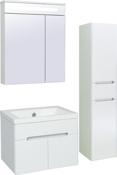 Изображение товара Тумба с умывальником Runo Парма 60 2 двери + Omega 60 (подвесная)