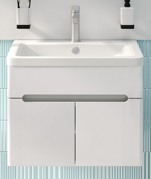 Изображение товара Тумба с умывальником Runo Парма 60 2 двери + Omega 60 (подвесная)