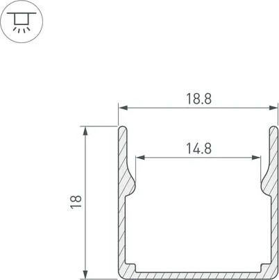 Изображение товара Профиль для светодиодной ленты Arlight WPH-FLEX-1616-1000 ANOD / 053418