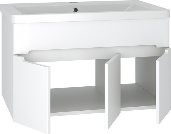 Изображение товара Тумба с умывальником Runo Парма 75 3 двери + Omega 75 (подвесная)