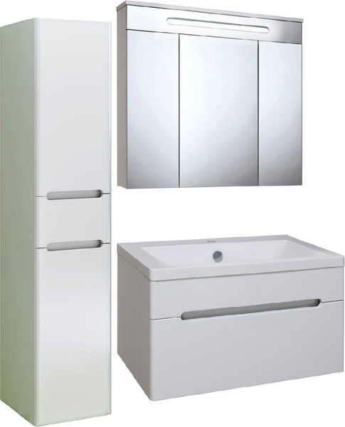 Изображение товара Тумба с умывальником Runo Парма 75 3 двери + Omega 75 (подвесная)