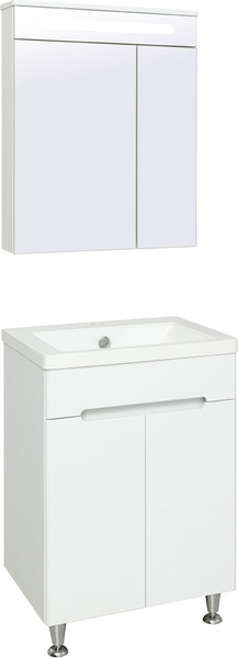 Изображение товара Тумба с умывальником Runo Парма 60 2 двери + Omega 60 (напольная)
