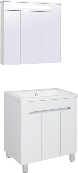 Изображение товара Тумба с умывальником Runo Парма 75 3 двери + Omega 75 (напольная)