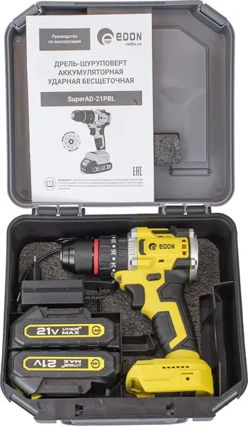 Изображение товара Аккумуляторная дрель-шуруповерт Edon Super AD-21PBL