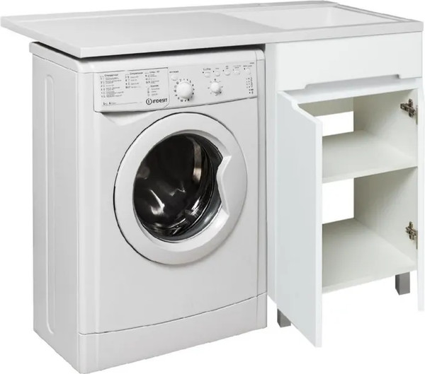 Изображение товара Тумба с умывальником Runo Парма 60 + Гамма 120 лайт с правым крылом (напольная)