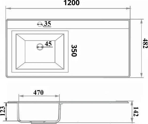 Изображение товара Тумба с умывальником Runo Парма 60 + Гамма 120 лайт с правым крылом (напольная)