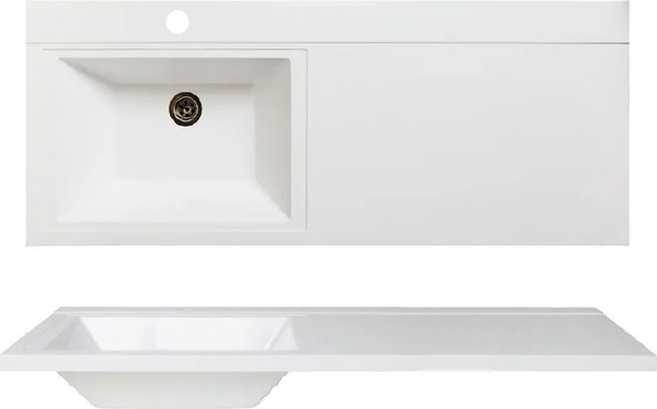 Изображение товара Тумба с умывальником Runo Парма 60 + Гамма 120 лайт с правым крылом (напольная)