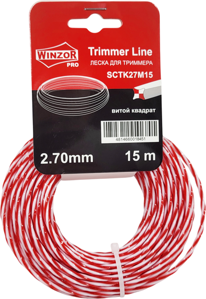 Изображение товара Леска для триммера Winzor Pro 2.70мм витой квадрат / SCTK27M15 (15м)