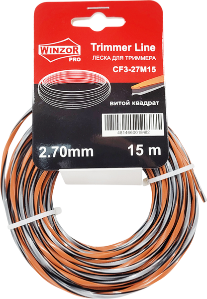 Изображение товара Леска для триммера Winzor Pro 2.70мм витой квадрат / CF3-27M15 (15м)