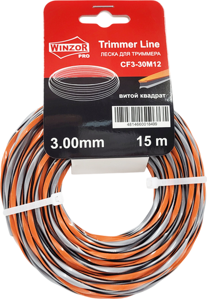 Изображение товара Леска для триммера Winzor Pro 3.00мм витой квадрат / CF3-30M12 (15м)