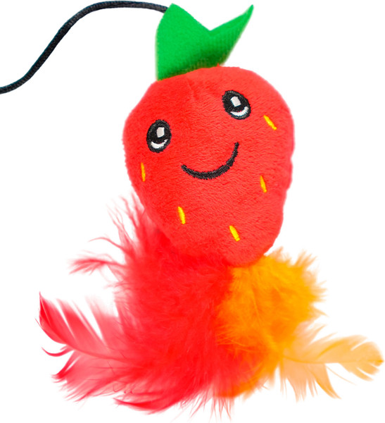 Изображение товара Игрушка для кошек Mr. Kranch Клубничка с кошачьей мятой и перышками / MKR178605