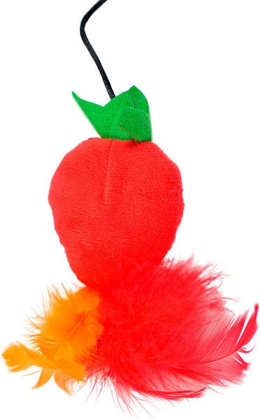 Изображение товара Игрушка для кошек Mr. Kranch Клубничка с кошачьей мятой и перышками / MKR178605