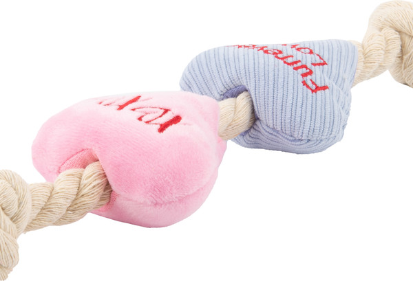 Изображение товара Игрушка для собак Mr. Kranch Канат с сердечками / MKR541994 (розовый)