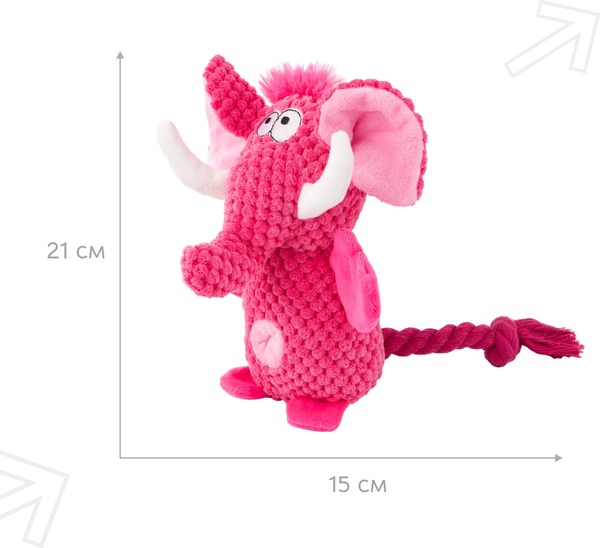 Изображение товара Игрушка для собак Mr. Kranch Слон / MKR542052 (розовый)