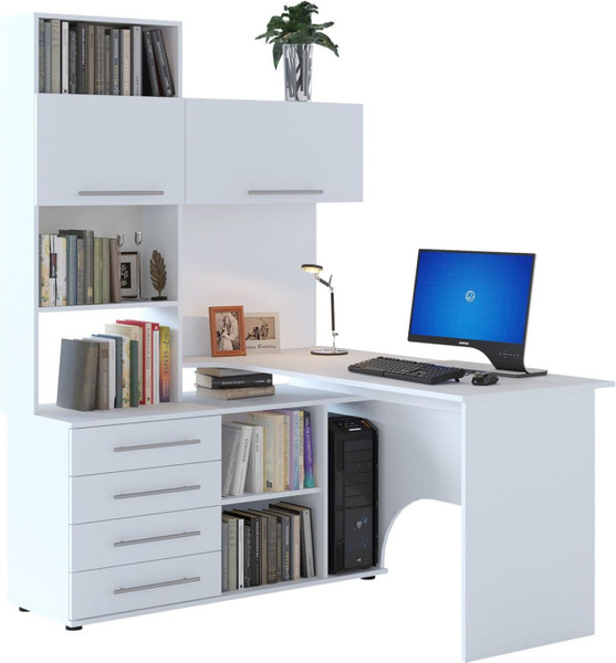 Изображение товара Стол-стеллаж Woodville КСТ-14.1Л / 506499 (левый, белый )