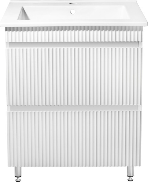 Изображение товара Тумба с умывальником Runo Модена 75 + Оскар 75 (напольная, белый)