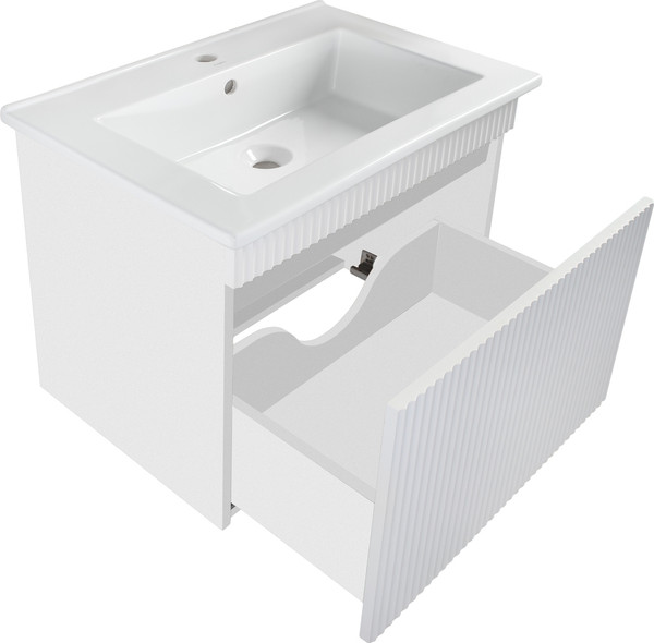 Изображение товара Тумба с умывальником Runo Модена 65 + Оскар 65 (подвесная, белый)