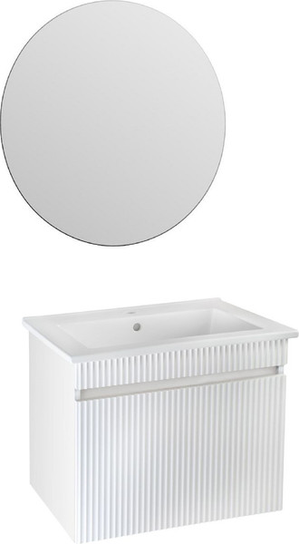 Изображение товара Тумба с умывальником Runo Модена 75 + Оскар 75 (подвесная, белый)