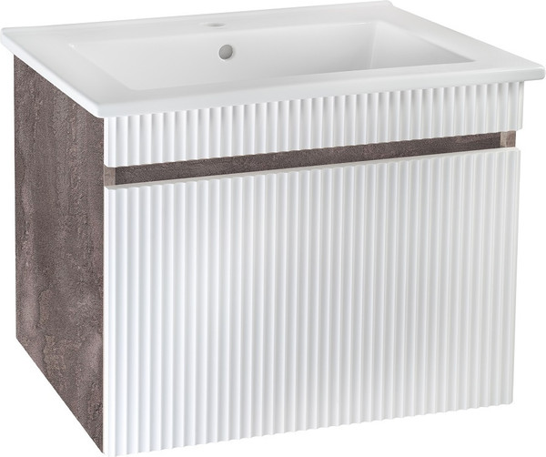 Изображение товара Тумба с умывальником Runo Модена 75 + Оскар 75 (подвесная, железный камень)