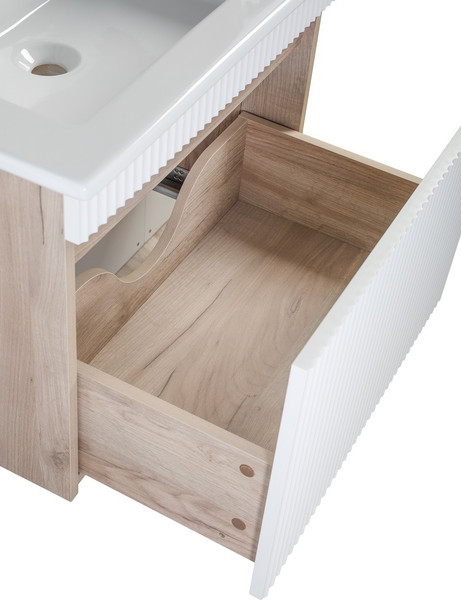 Изображение товара Тумба с умывальником Runo Модена 65 + Оскар 65 (подвесная, крафтовый дуб)