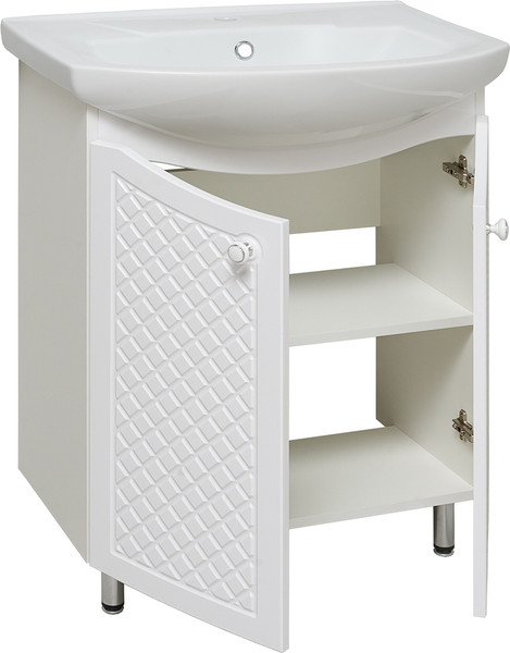 Изображение товара Тумба с умывальником Runo Милано 65 + Элеганс 65 (напольная, белый)