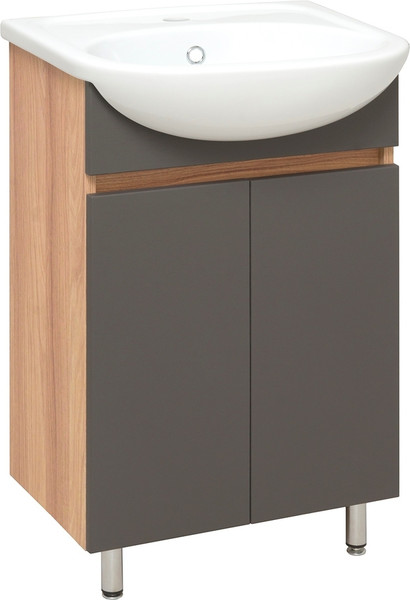 Изображение товара Тумба с умывальником Runo Лада 50 + Уют 50 (напольная, дуб/графит)