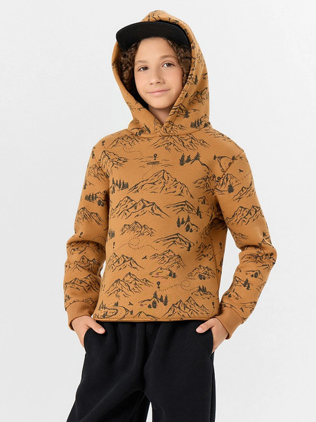 Изображение товара Худи детское Mark Formelle 123388 (р.122-60, горы на цвете орех)