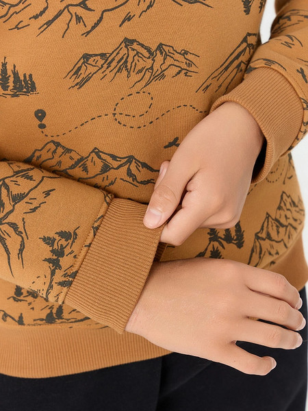 Изображение товара Худи детское Mark Formelle 123388 (р.122-60, горы на цвете орех)