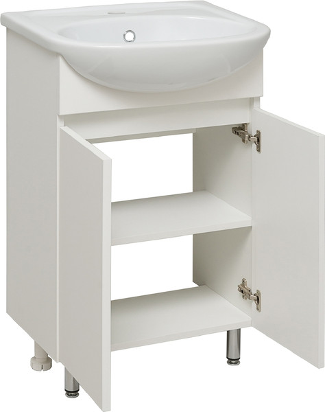 Изображение товара Тумба с умывальником Runo Лада 50 + Уют 50 (напольная, белый)