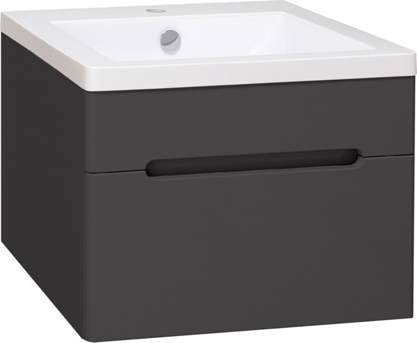 Изображение товара Тумба с умывальником Runo Парма 60 + Omega 60 (подвесная, графит)