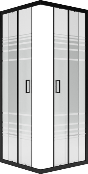 Изображение товара Душевой уголок МетаКам Universal 90x90 / KKS_016219 (черный/текстурированное стекло)
