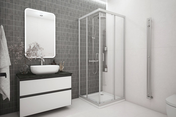 Изображение товара Душевой уголок МетаКам Universal 90x90 / KKS_016265 (серый/прозрачное стекло)